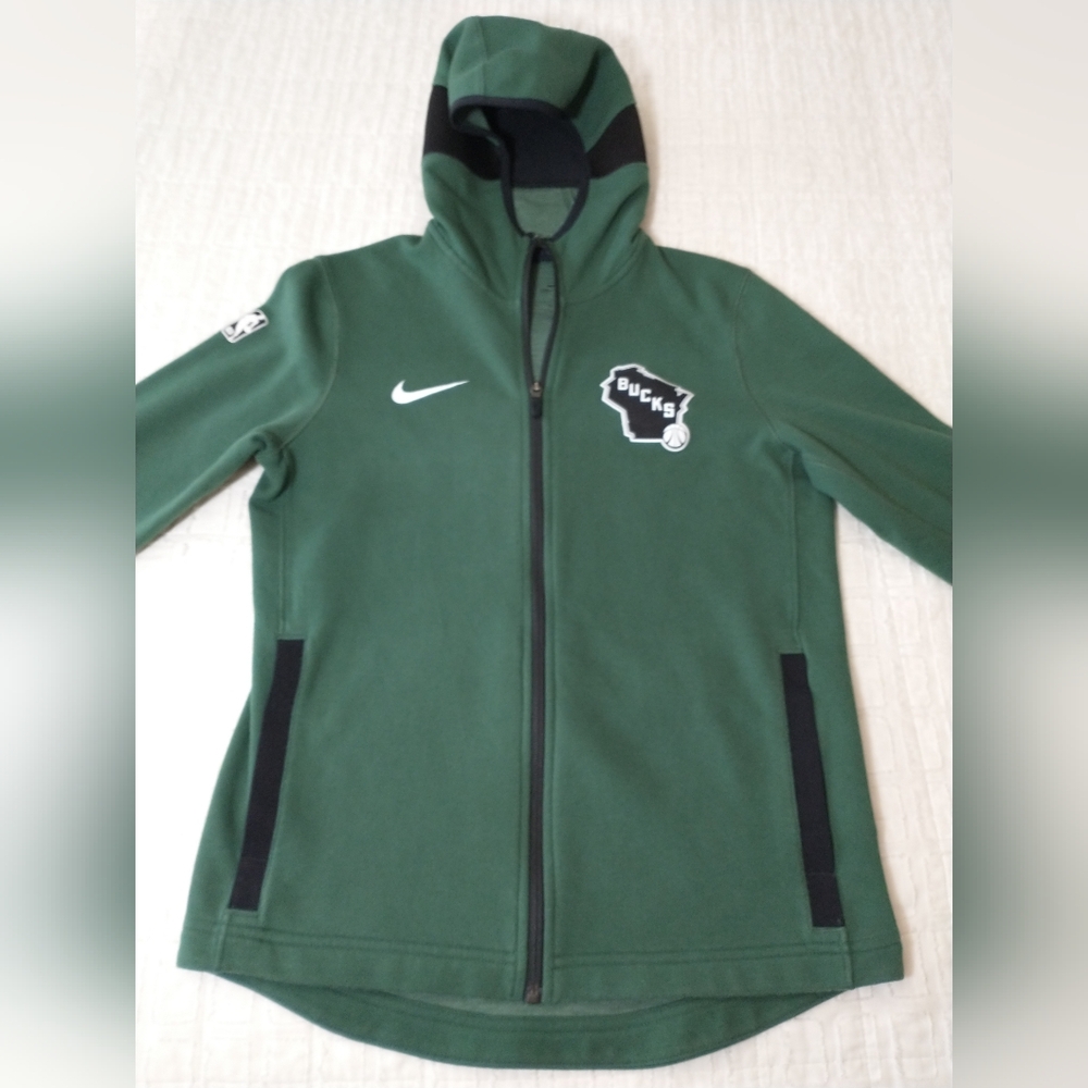 NBA Nike Bucks Full Zip Hoodie, Women's Size Large, Green, Basketball Team Sport